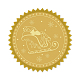自己接着金箔エンボスステッカー  メダル装飾ステッカー  クリスマステーマの模様  5x5cm DIY-WH0211-037-1