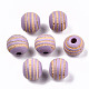 Perles de bois naturel peintes X-WOOD-T021-54A-07-1