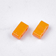 2穴不透明ガラスシードビーズ  長方形  オレンジ  4.5~5.5x2x2~2.5mm  穴：0.5~0.8mm SEED-S023-21B-01-2