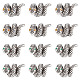 GORGECRAFT 1 Box 12Pcs Snake Charm Bead Antique Silver Snake Shape Alloy Loose Beads Charms with Yellow and Green Rhinestone Eyes Jewelry Findings for DIY Bracelet Necklace Anklet Craft Accessories FIND-GF0003-96-1