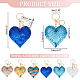 WADORN 6Pcs 6 Colors Valentine's Day Sequin Heart Pendant Keychain KEYC-WR0001-50-2