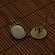 Cabochon-Abdeckung aus klar gewölbtem Glas und Fassungen für den Ohrring aus Messing für Heimwerker DIY-X0160-AB-NR-4