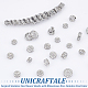 Unicraftale 40 pièces 4 tailles perles d'espacement en strass 316 perles chirurgicales en acier inoxydable 1~2mm trou bouchon perles disque strass bracelets perles pour la fabrication de bijoux RB-UN0001-07-6