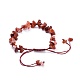 Adjustable Natural Carnelian Chip Beads Braided Bead Bracelets BJEW-JB04392-05-3