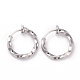 Витые серьги-кольца из латуни с гальваническим покрытием для женщин EJEW-G299-01B-P-1