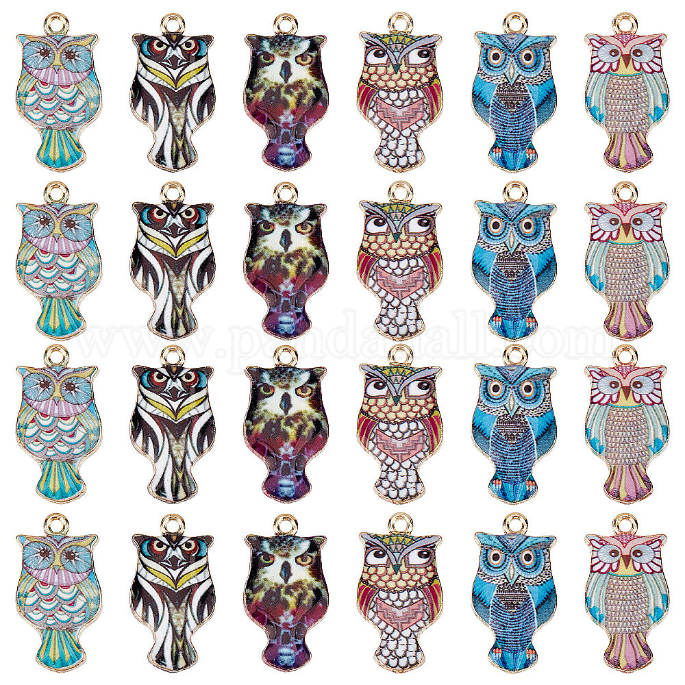 Wholesale SUNNYCLUE 1 Box 36Pcs Owl Charms Owls Charms Halloween Owl
