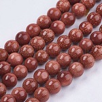 Chapelets de perle en goldstone synthétique, ronde, 6mm, Trou: 1mm, Environ 63 pcs/chapelet, 14 pouce