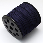 Eco-Friendly Faux Suede Cord, Faux Suede Lace, Midnight Blue, 3.0x1.4mm, about 98.42 yards(90m)/roll