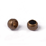 Ottone crimpare perline finali, rondelle, per i risultati dei monili, cadmio & nichel &piombo libero, colore bronzo antico, circa2mm diametro, Foro: 1.2 mm