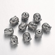 Сплавочные овальные бусины тибетского стиля  TIBEB-60542-P-FF
