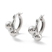 Круглые латунные серьги-кольца для женщин KK-Z038-04P