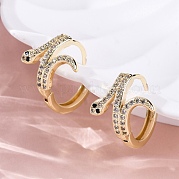 Латунные кубических серьги циркония обруч EJEW-Q014-39G