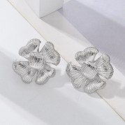 Серьги-гвоздики в виде цветка из латуни EJEW-R016-17P