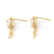 Серьга-гвоздик из латуни с микропаве из кубического циркония KK-C021-13G
