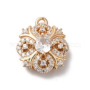 Латунные микропаве прозрачные подвески с фианитом KK-C062-058G