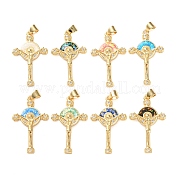 Латунные микропаве прозрачные подвески с фианитом KK-S048-01G
