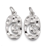 Кулоны из чеканной латуни с прозрачным кубическим цирконием KK-F821-20P