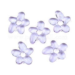 手作りランプワークビーズ  花  ライラック  18x17x4mm  穴：3.7mm