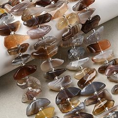 Botswana naturales ágata hebras de abalorios, pepitas, con abalorios de la semilla, 9~16x4~8x3~8mm, agujero: 0.9 mm, aproximamente 47~55 pcs / cadena, 15.35~16.14'' (39~41 cm)