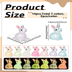 14 Stück leuchtende transparente Harzanhänger&nbsp;RESI-LP0001-41