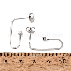 真鍮キューブスタッドピアス  プラチナ  24.5x2.5mm&nbsp;EJEW-S280-04P