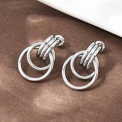 Серьги-гвоздики с закрученным кольцом из нержавеющей стали 304&nbsp;EJEW-P324-06P