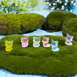 30 шт. 6-цветная светящаяся смоляная лиса для украшения дисплея CRES-DR0001-04