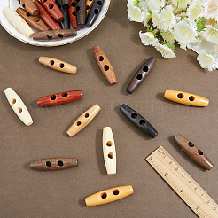 32 шт. 8-х цветные деревянные пуговицы с 2 отверстиями&nbsp;DIY-GF0011-42B