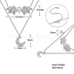 Collane a doppio strato in argento sterling placcato rodio&nbsp;JN1000A