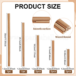 8 Stück 5 Stile DIY Handwerk Holz runde Stäbchen&nbsp;DIY-BC0016-86B