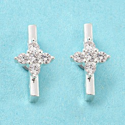 Покрытие стойки латунь микропаве прозрачные многожильные звенья из кубического циркония KK-F864-05S