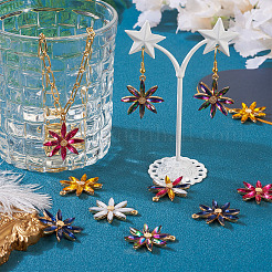 24шт 6 цвета акриловые подвески со стразами FIND-TA0002-79