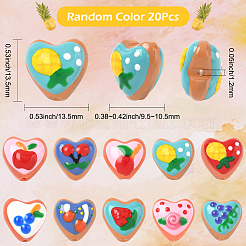 20 шт. окрашенные стеклянные бусины&nbsp;LAMP-SC0001-65