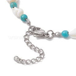 2шт 2 стиля браслетов из ракушек и бусин&nbsp;BJEW-TA00586-01