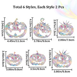 Голографические тыквенные наклейки на окна из пвх AJEW-WH0033-47