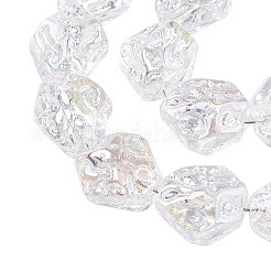 電気メッキガラスビーズセット  ナゲット  クリアAB  13.5~14x13~13.5x10mm  穴：1mm  約45個/連  24.21インチ（61.5cm）&nbsp;EGLA-N012-08A