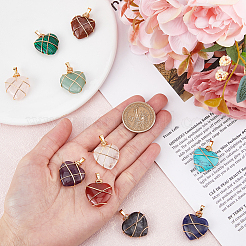 10шт 10 стиля подвески из натуральных и синтетических смешанных драгоценных камней&nbsp;G-FH0002-26