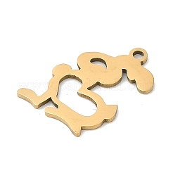 ステンレスペンダント201個  ウサギのチャーム  18KGP本金メッキ  17.5x13x1mm  穴：1.4mm&nbsp;STAS-F316-25G