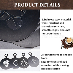 430 форм для кофе латте арт из нержавеющей стали AJEW-WH0038-40B