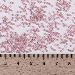MIYUKIラウンドロカイユビーズ  日本製シードビーズ  （rr555)染めのローズシルバーライニングアラバスター  15/0  1.5mm  穴：0.7mm  約5555PCS /ボトル  10 G /ボトル&nbsp;SEED-JP0010-RR0555