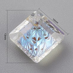 Подвески из тисненого стекла со стразами&nbsp;GLAA-J101-03A-001MO