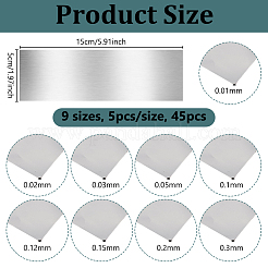 45 pièce 9 styles de feuilles d'acier inoxydable 304&nbsp;AJEW-OC0016-20