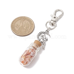 Botella de deseos de vidrio con chip de piedras preciosas dentro de adornos colgantes&nbsp;GG-CJ47ED