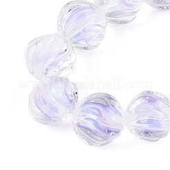 Фактурные внутренние бусины-лэмпворк ручной работы с цветком&nbsp;LAMP-T024-07E