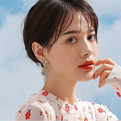 8 шт. 2 цвета латунные серьги-кольца Huggie KK-SZ0005-36