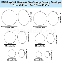 240 шт. 6 размера 316 хирургическая нержавеющая сталь винные бокалы кольца подвески STAS-SC0007-25
