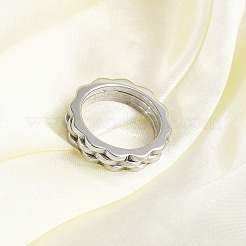 女性用304ステンレススチール指輪  ステンレス鋼色  usサイズ7（17.3mm）&nbsp;RJEW-A052-01A-P