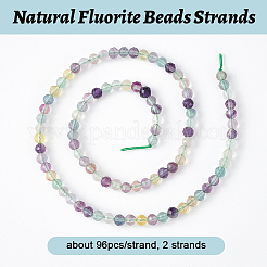 2 нити натуральных флюоритовых бусин нити&nbsp;G-OC0004-38