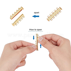 Chiusure a scorrimento in ottone a più fili&nbsp;KK-PH0036-48-WH
