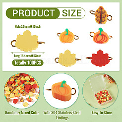 100 Stück Herbstmotiv handgemachte Polymer Clay Verbinder Charms&nbsp;PALLOY-TAC0251